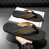 Oluna Home Men’s Stylish Black & Golden Flip-Flop Slippers Black