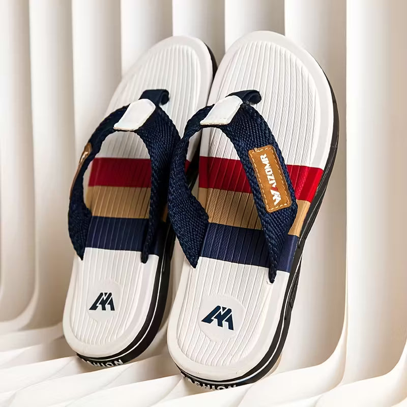 Oluna Home Men’s Slip Platform Flip-Flop Slippers White