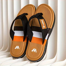Load image into Gallery viewer, Oluna Home Men’s Slip Platform Flip-Flop Slippers Black
