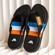 Load image into Gallery viewer, Oluna Home Men’s Slip Platform Flip-Flop Slippers Black
