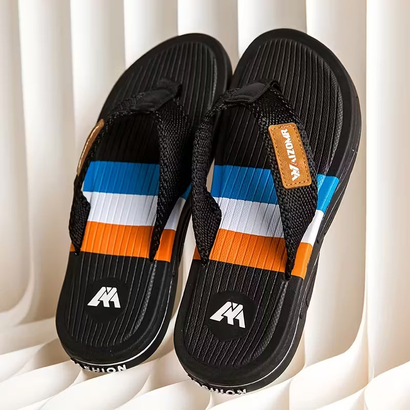 Oluna Home Men’s Slip Platform Flip-Flop Slippers Black